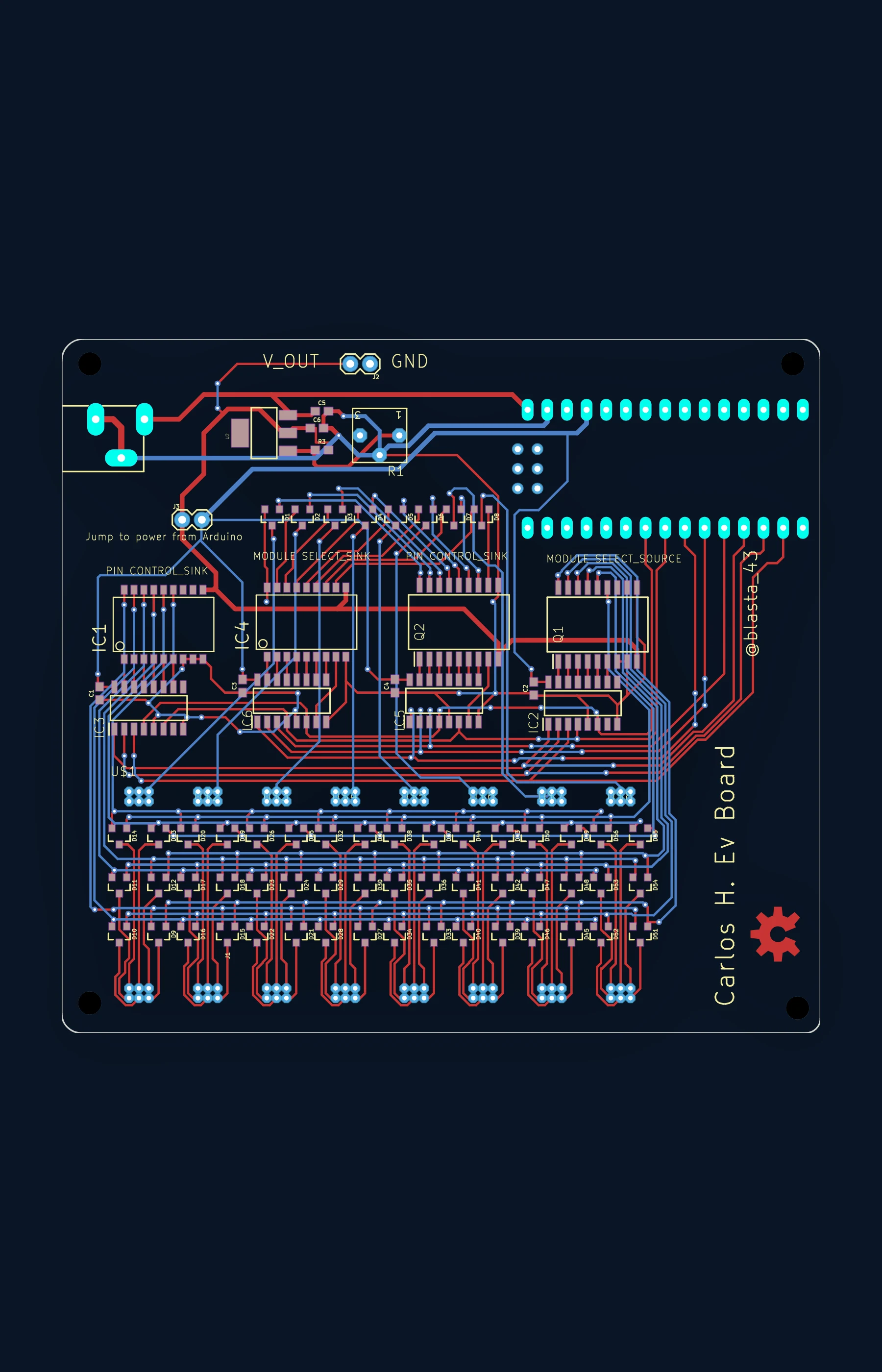 Braille cell evaluation board PCB layout